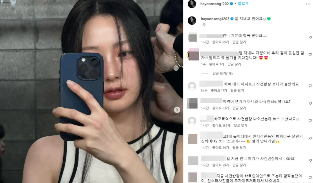 Song Ha Yoons recent Instagram post is flooded with comments bullying accusations Song Ha Yoons recent Instagram post is flooded with comments bullying accusations