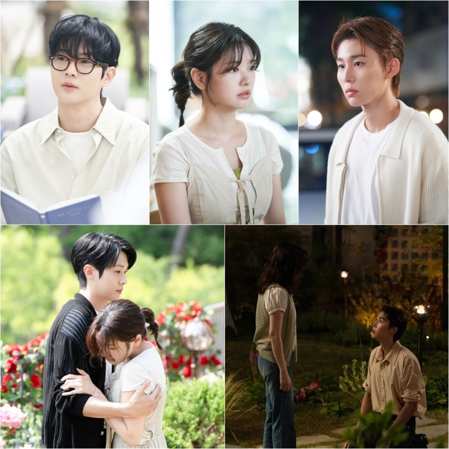 Would You Marry Me Promotional still for SBS drama “Would You Marry Me?” showing Choi Woo-shik, Jung So-min, and Seo Bum-june in a love triangle story — K-drama premiere October 2025, Friday-Saturday slot.