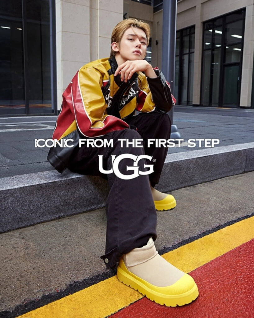 Yeonjun TXT for UGG APAC Campaign – Shinsegae International 2025 A W Yeonjun of Tomorrow X Together wearing UGG boots in the 2025 Autumn/Winter campaign by Shinsegae International — APAC brand ambassador showcasing men’s fashion focus.